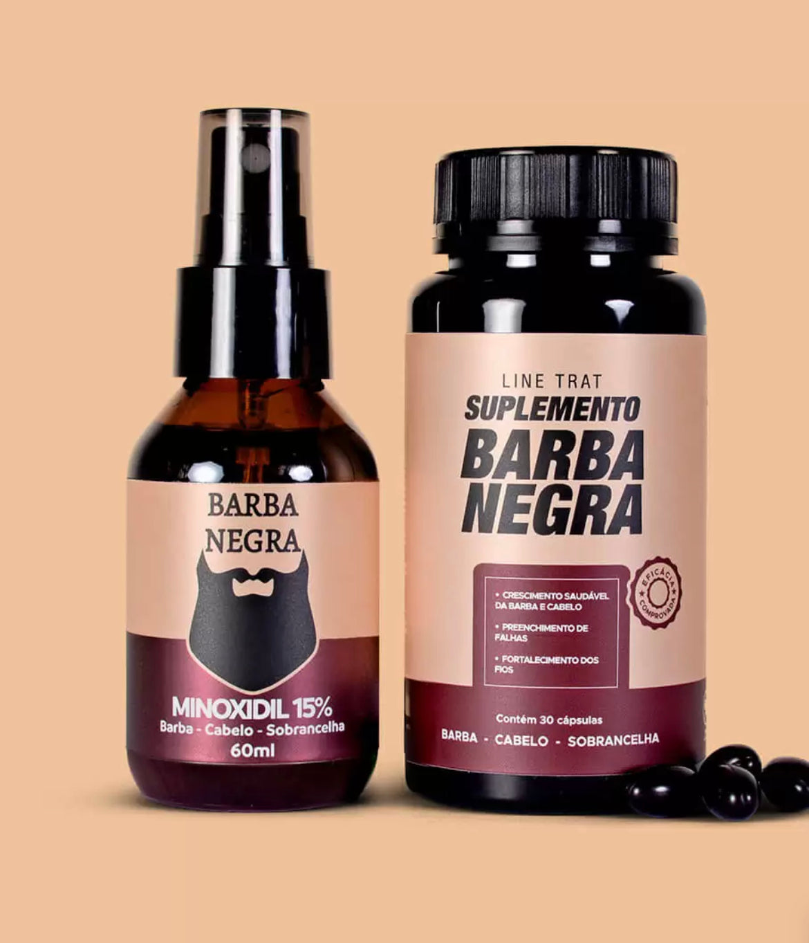Barbe Noire Topique Minoxidil + Vitamines Capillaires